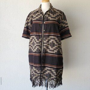 Scotch and & Soda Oversized Southwestern Western‎ Fringe Shirt Jacket Duster M